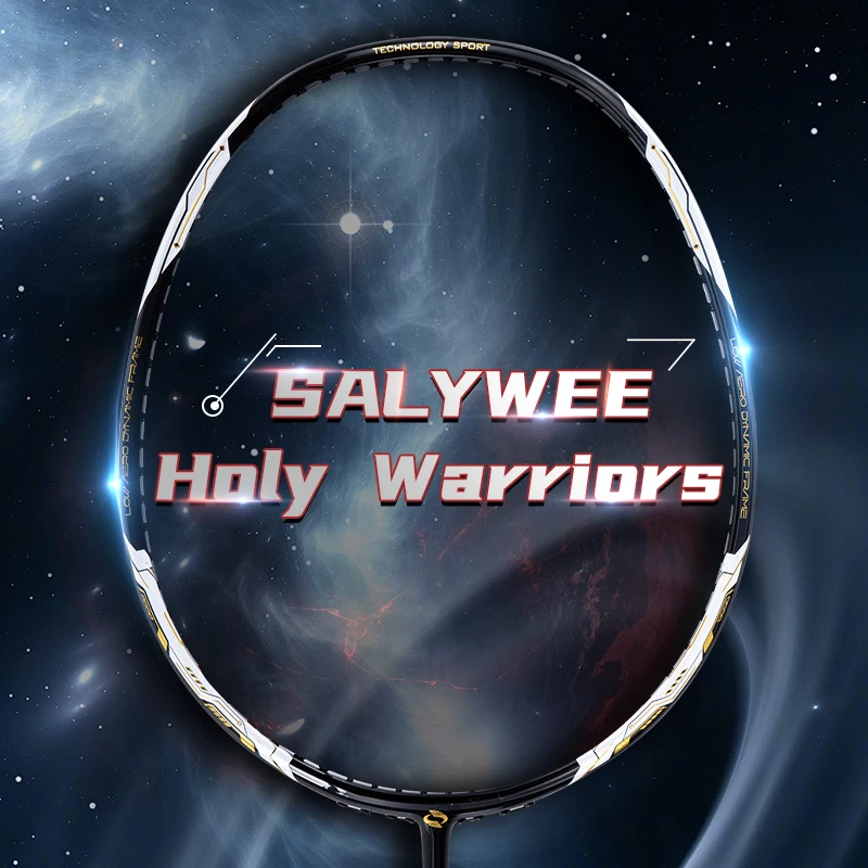 

Original Design Badminton Racket, 4U Aluminum Carbon 28lbs Pre-Strung, Tacky Grip, Hardline Design for Power & Control