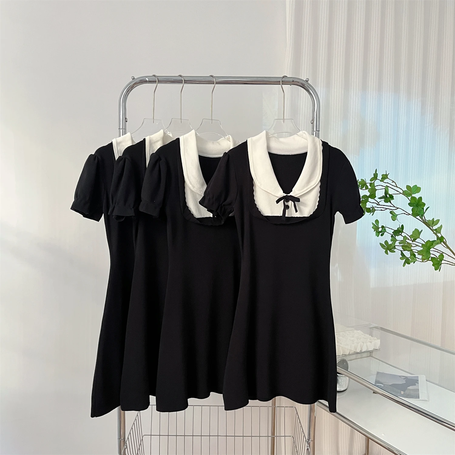 Women Black Gothic Luxury Dress Y2k Vintage Elegant Kawaii Short Sleeve Mini Dresses Vintage Party Club One Piece Frocks Clothes