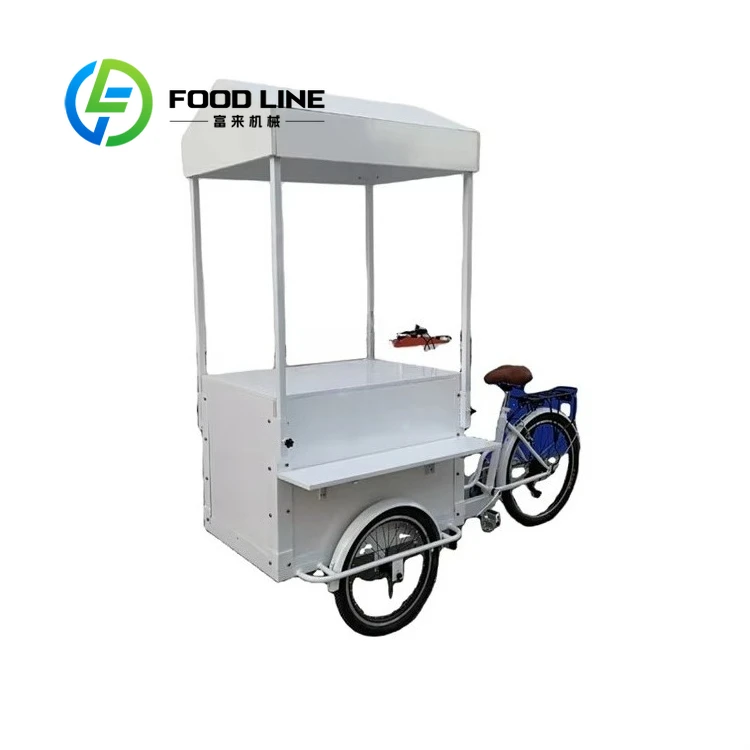 Hand Push Ice Cream Vending Cart Light Duty Mobile Dessert Vehicle For Urban Street Tourist Area And Open Air Commercial Space