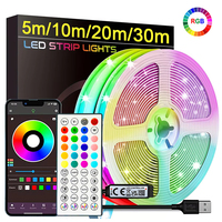 RGB Led Strip Lights 40m 30m 20m 10m 5m Music Sync Led Room Light with APP Control Flexible Ribbon for Room Bedroom Decoration