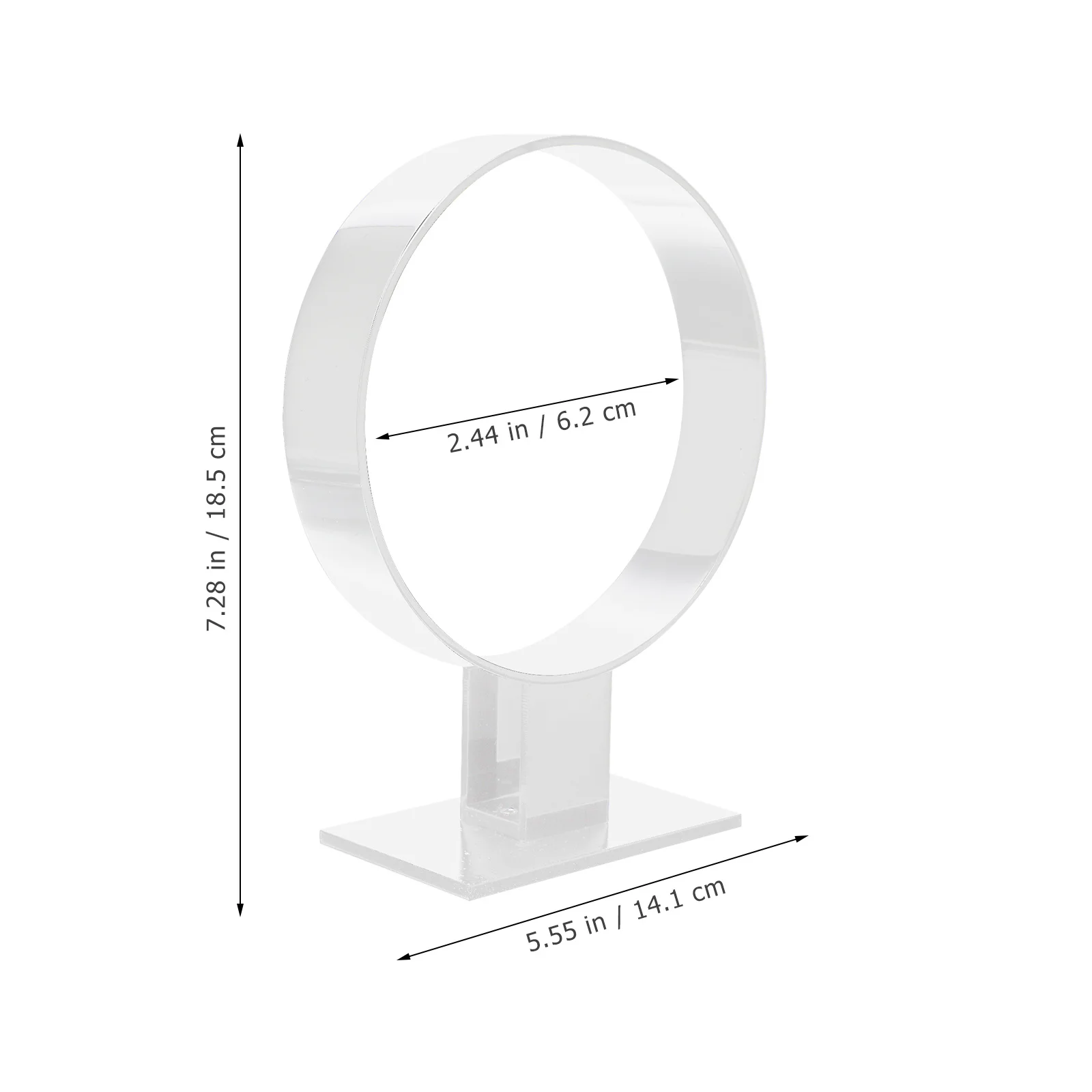 Espositore per fascia per capelli di forma rotonda Supporto per rack in acrilico per organizer per copricapo da donna Supporto per fascia da toeletta