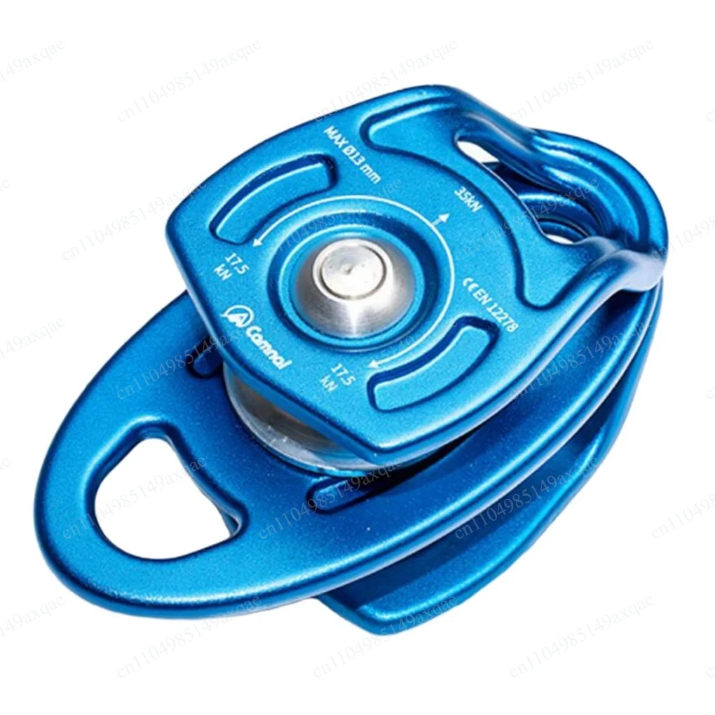 35KN Double Pulley Twin Sheave Rope Pulley for Rope Tree Climbing Caving Climbing Hauling Dragging Lifting