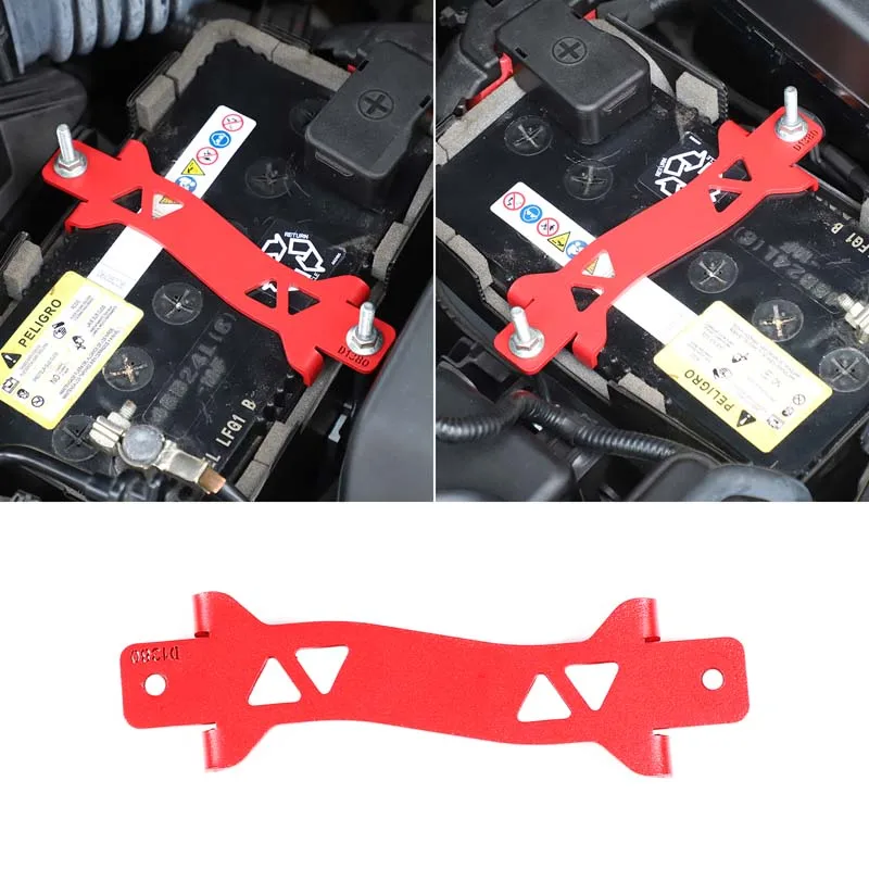 Red Carbon Steel Battery Hold Down Bracket For Mazda MX-5 ND 2016+ Engine Bay Battery Mount Clamp Car Modification Accessories