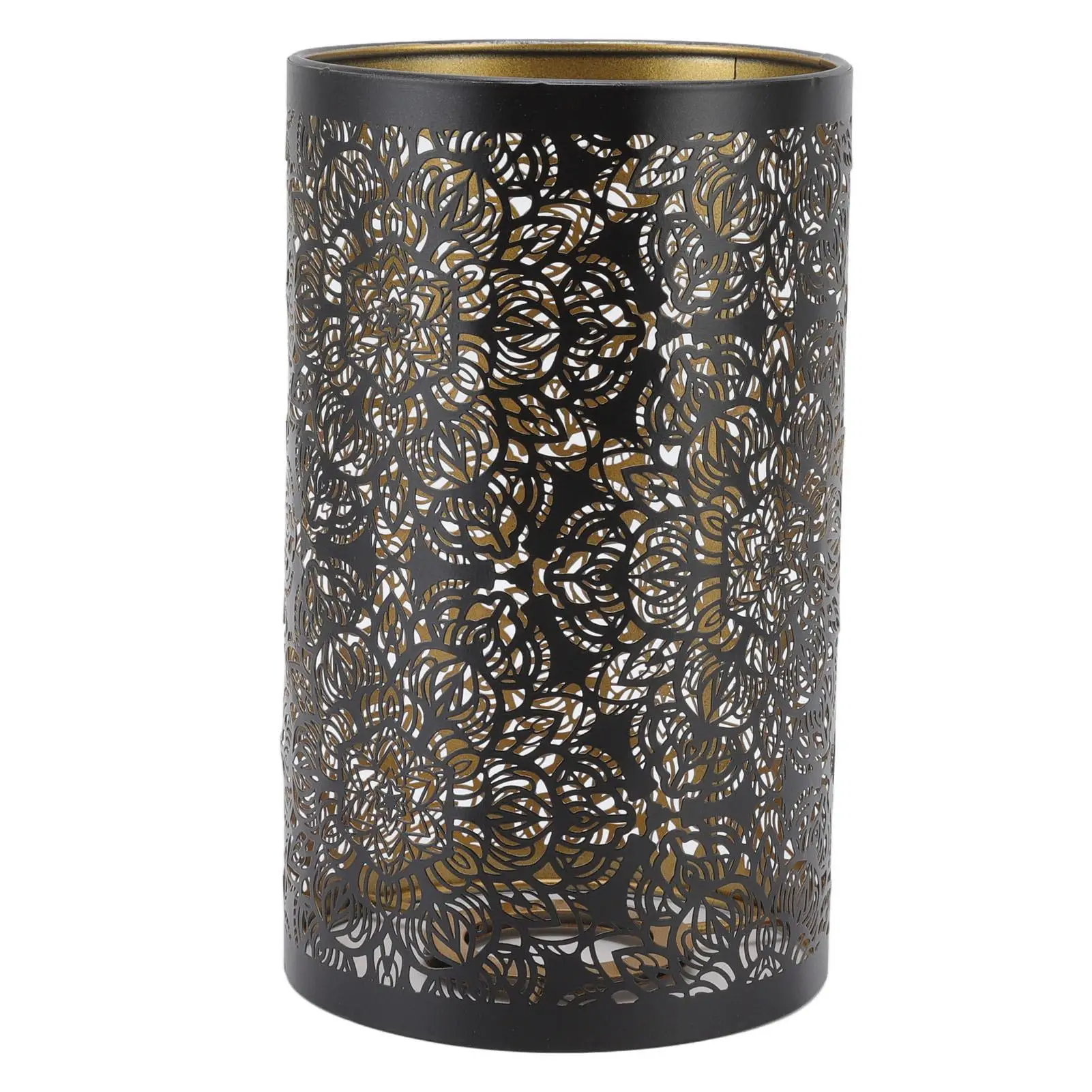 Detachable E27 E26 Metal Lamp Shade - Hollow Carving Circular Design for Nightstand Decor