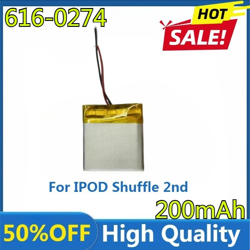 

New High Quality Replaceable 200mAh 616-0274 Battery for IPOD Shuffle 2nd Generation 2 Shuffle2 G2 G3 3 616-0278