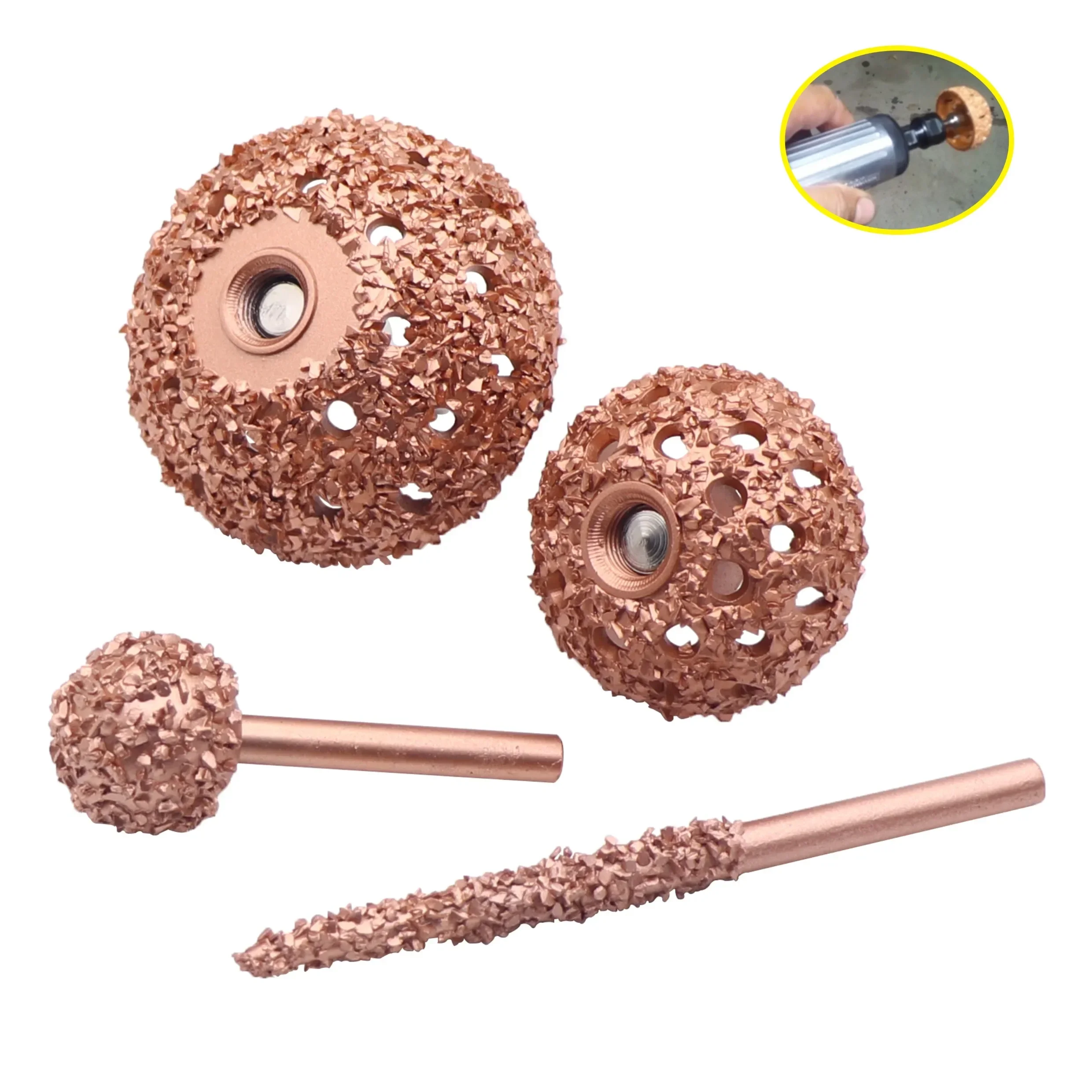 

1pc Coarse Grit Buffing Wheel Tungsten Carbide Rasp/Contour Cup w/ Arbor Adaptor Wheel Grind Ball / Pencil Rasp Tire Repair Tool