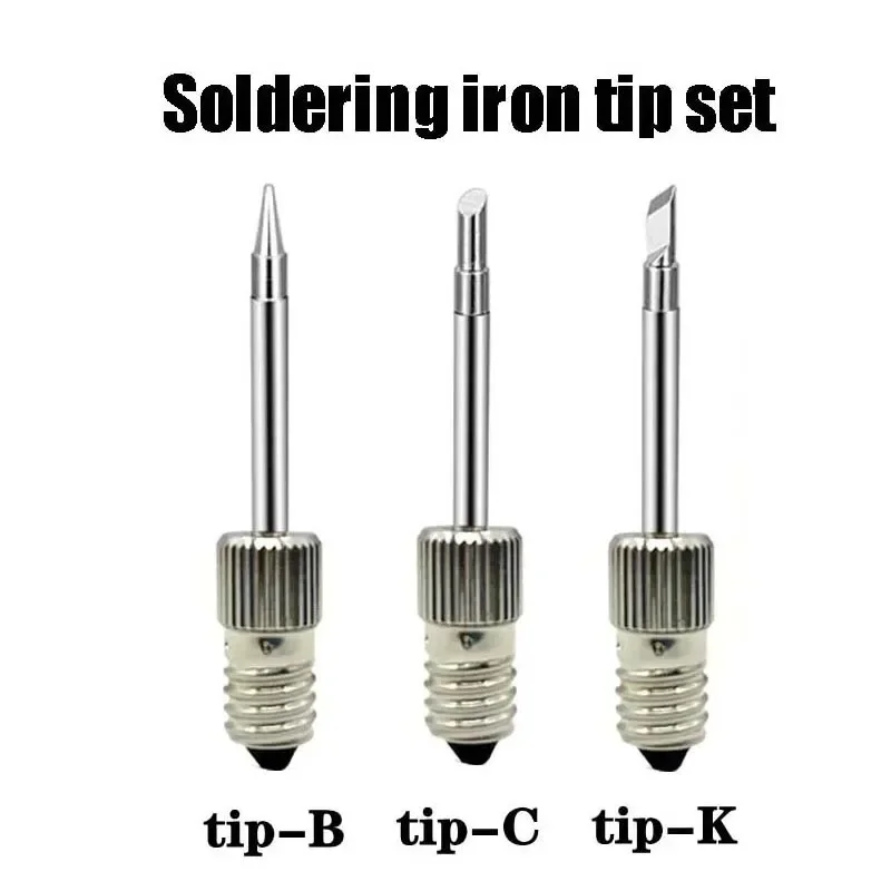 Welding Soldering Tips USB Soldering Iron Head Replacements Threaded Tip Fits for E10  B C K  Interface Soldering Iron