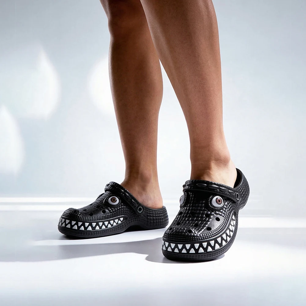 

Мужские сабо с крокодиловым принтом, толстая подошва из EVA, нескользящие, дышащие, быстросохнущие, удобные, для пляжа и активного отдыха