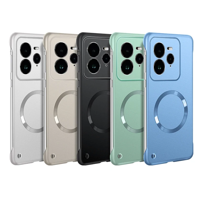 

Ultra Thin Hard PC Magnetic Frameless Phone Case For Magsafe realme GT7 Pro GT 7 Pro camera protection Matte Cover