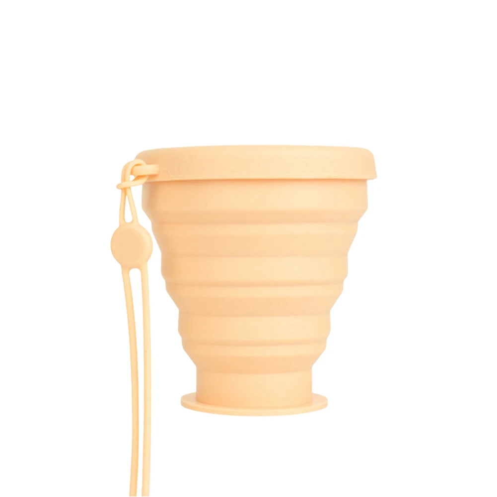 Apricot Foldable Camping Cup Collapsible Picnic Cup Camping Compact Size For Storage Everyday Use Hikers Convenience