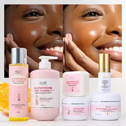 AILKE Glutathion and Vitamin C Whitening Set, Moisturizing, Remove Melanin, Freckles, Black Spots, Chloasma, Clean Skin