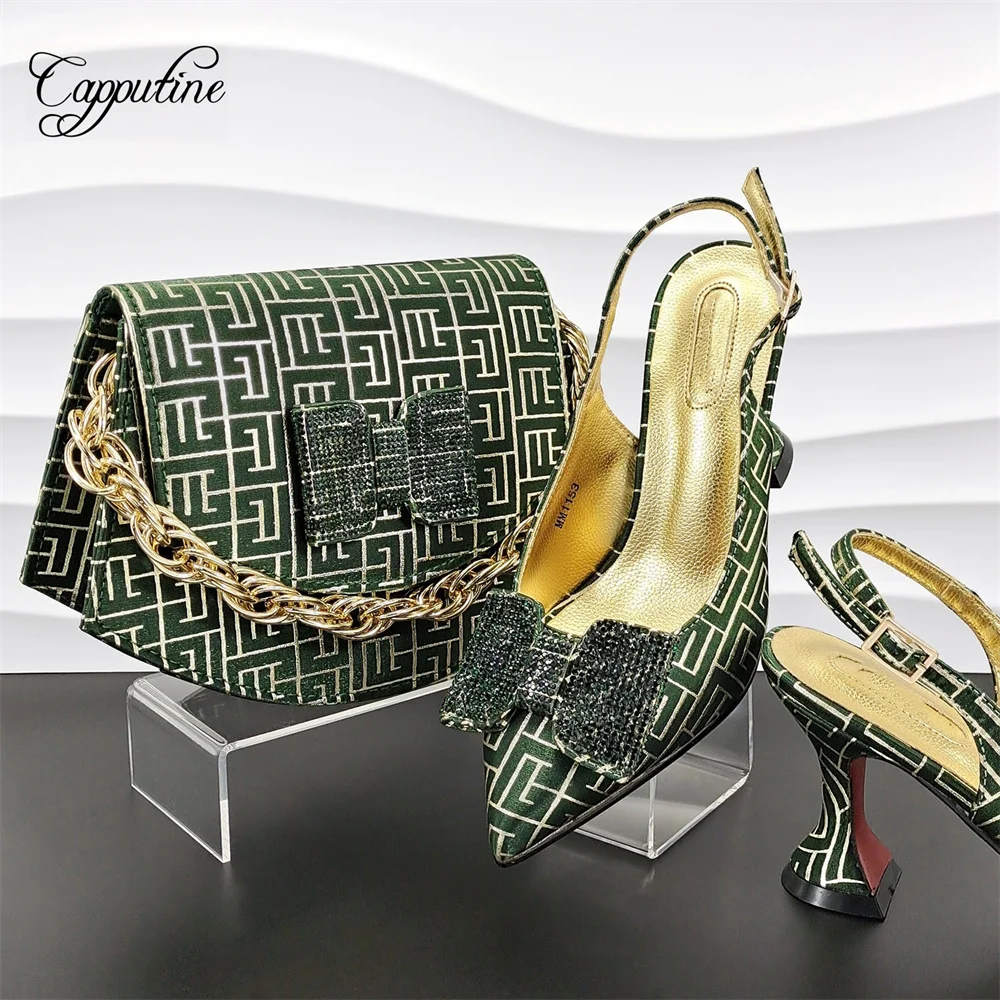 Purple Women Shoes And Bag Set To Match African Ladies High Heels Pumps With Handbag Sandals Escarpins Femme Sandales MM1153