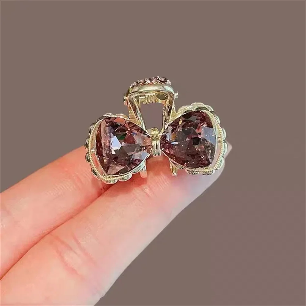 النساء الفتيات Bowknot حجر الراين مخلب شعر صغير موضة مقاطع الشعر الحلو أغطية الرأس الانفجارات إكسسوارات شعر الأميرة #4