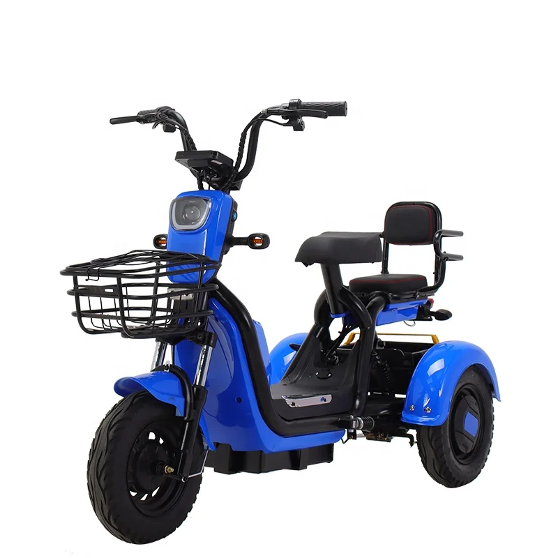 Comfortable armrest high quality material basket electric tricycle bikes