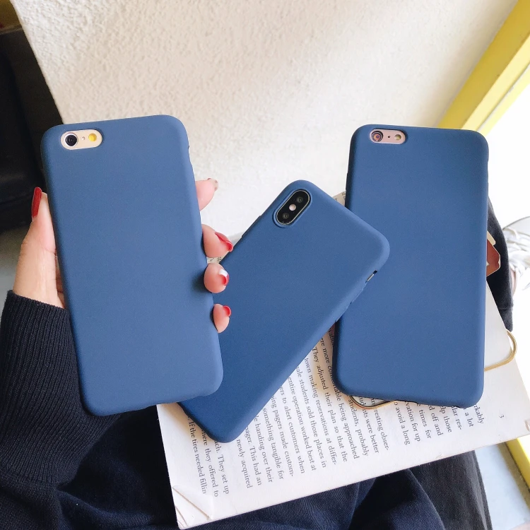 Navy blue Matte Phone Case For xiaomi redmi note 9 9t 8 8t 7 6 5 4 Pro 9A 9C 9 Prime 8a 7a 6 6A 5 Plus S2 Silicone TPU Cover