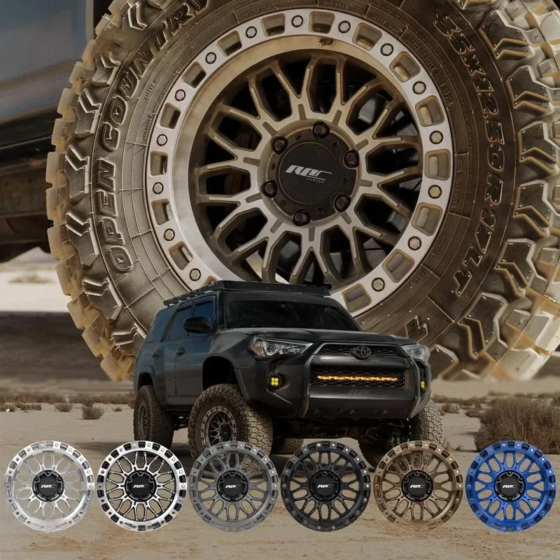 17x9 Forged Off Road Wheels 6x139.7 with Beadlock Ring Compatible with 4Runner Custom Alloy Rims