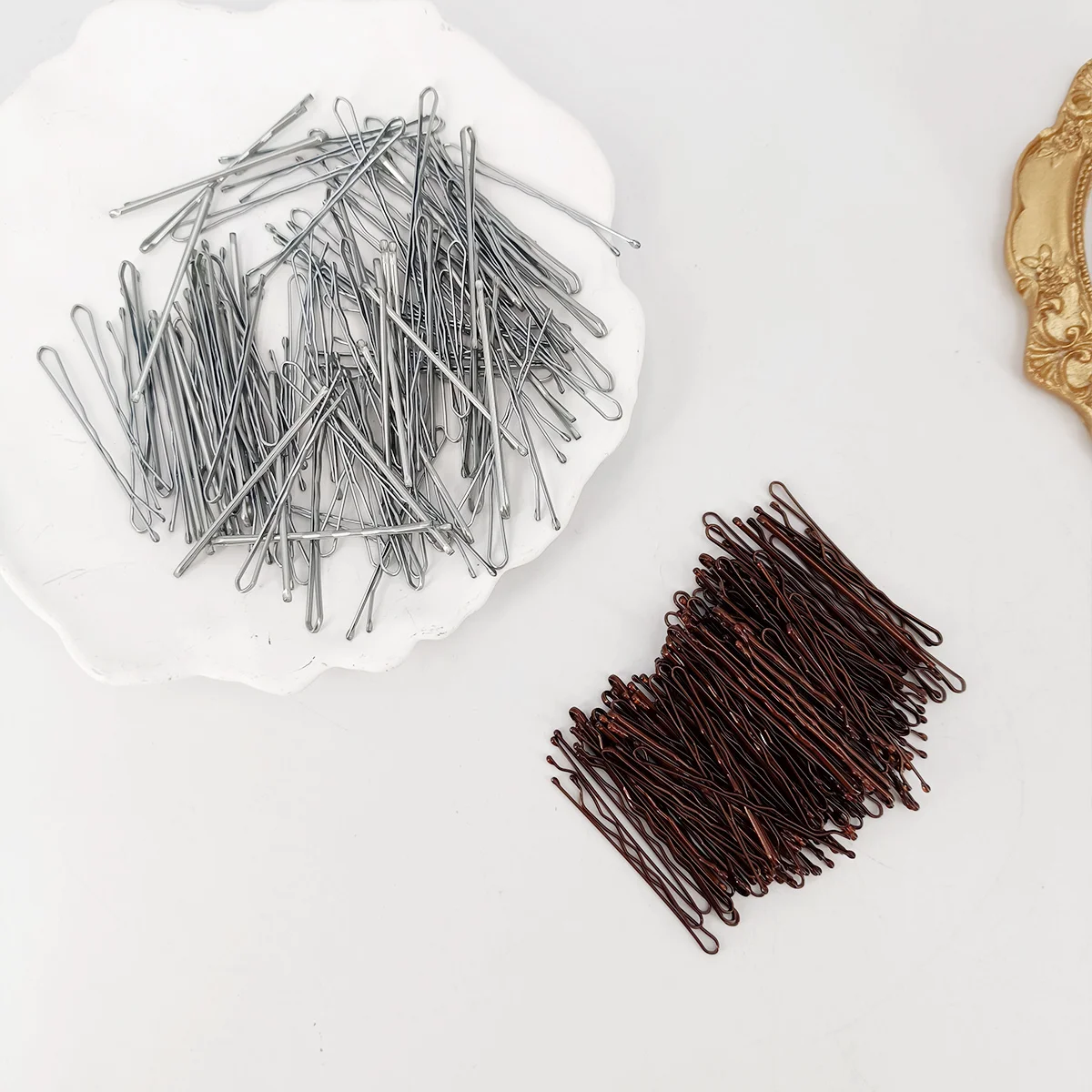 50 قطعة من مشابك الشعر الذهبية على شكل حرف U أداة تصفيف الشعر متعددة الاستخدامات لضفائر الكعك |   مجموعة مشبك إكسسوارات الشعر النسائية