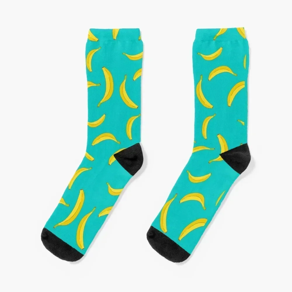 

Bananas Sticker Fruit Bananas Shirts Pattern Cute Yellow Banana With Blue T Shirt Socks Lots christmas gifts Socks Men's Women's