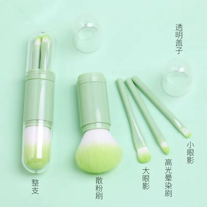 4 in 1 Soft Fluffy Makeup Brush Makeup Brushes Set Retractable Professional Foundation Powder Eyeshadow Blending Makeup Brush