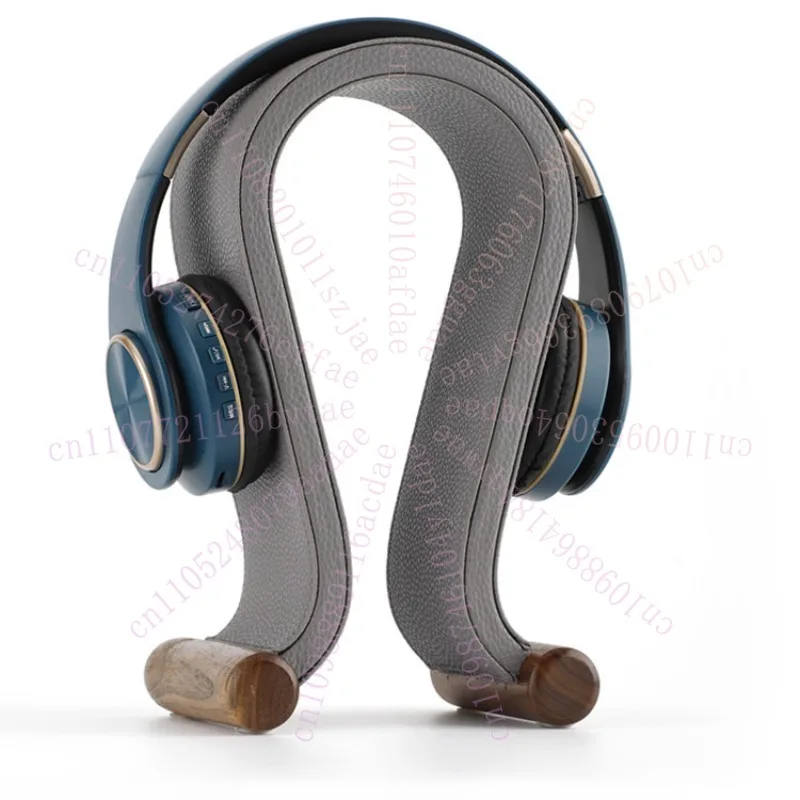 

Desktop Walnut U-shaped Head Wear Display Leather Earphone Stand Hanging Frame Decoration