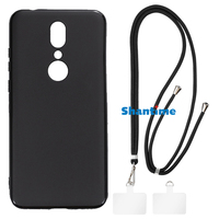 Suitable for Sharp Aquos V Case + Ajustable Neck/Crossbody Lanyards and Spacers, Silicone TPU Cover with Soft Strap