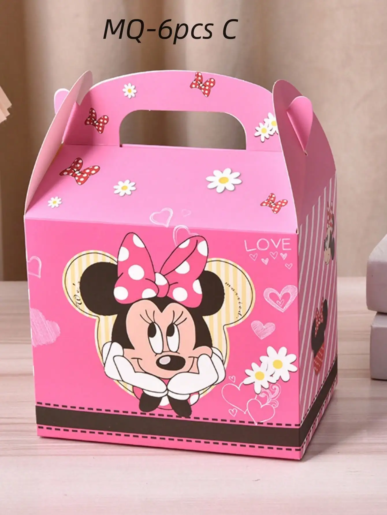 4/6 قطع من صندوق هدايا ديزني ميكي ماوس الكرتوني الصغير، مناسب للحفلات والعطلات وتغليف هدايا عيد الميلاد #5