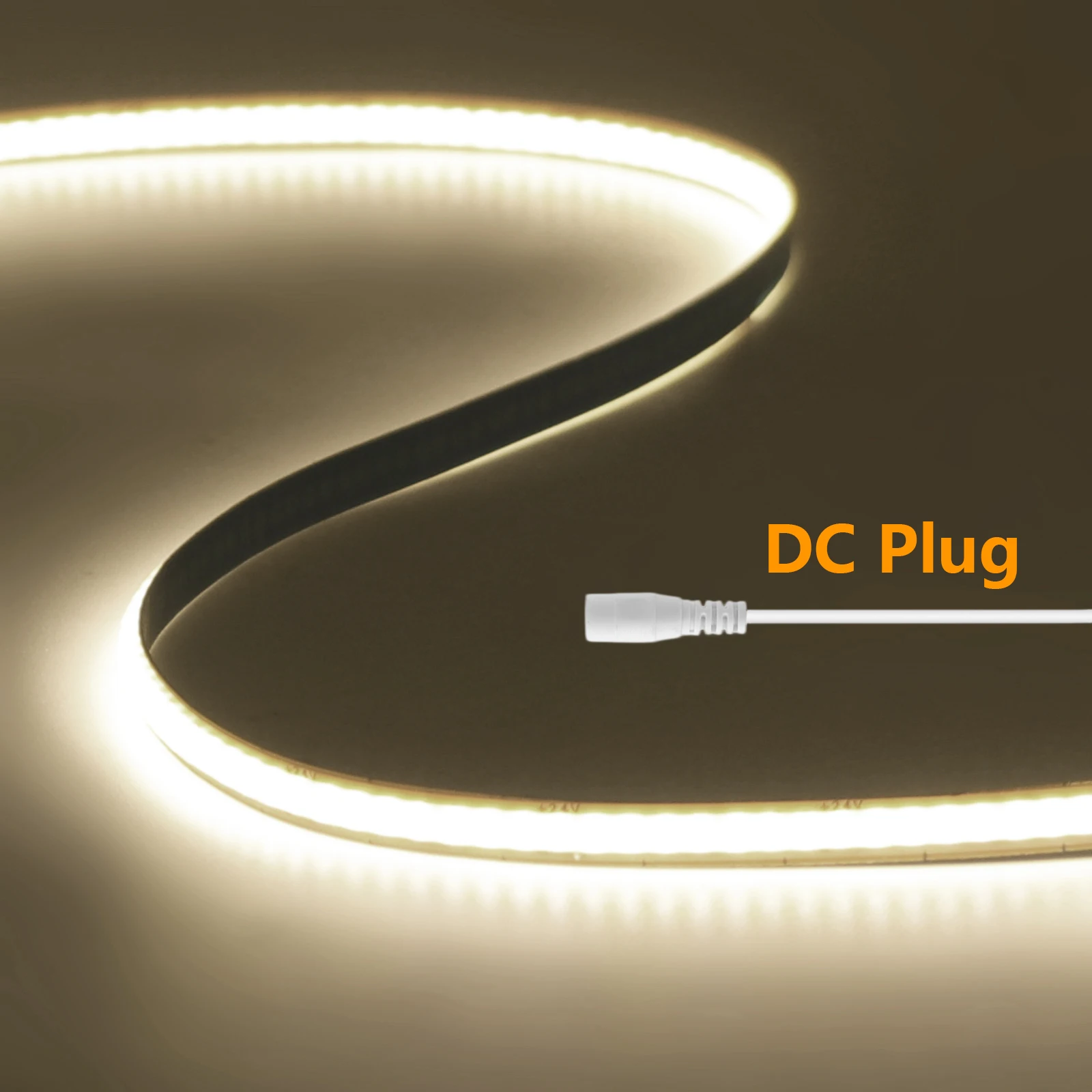 5mm 8mm PCB COB LED-strip, vrij te knippen, 12V 24V met 2-pins DC-stekker, 400LEDs/m, 3000k 4000k 6000k, flexibele lamp, 0.5m 1m 5m 10m 20m