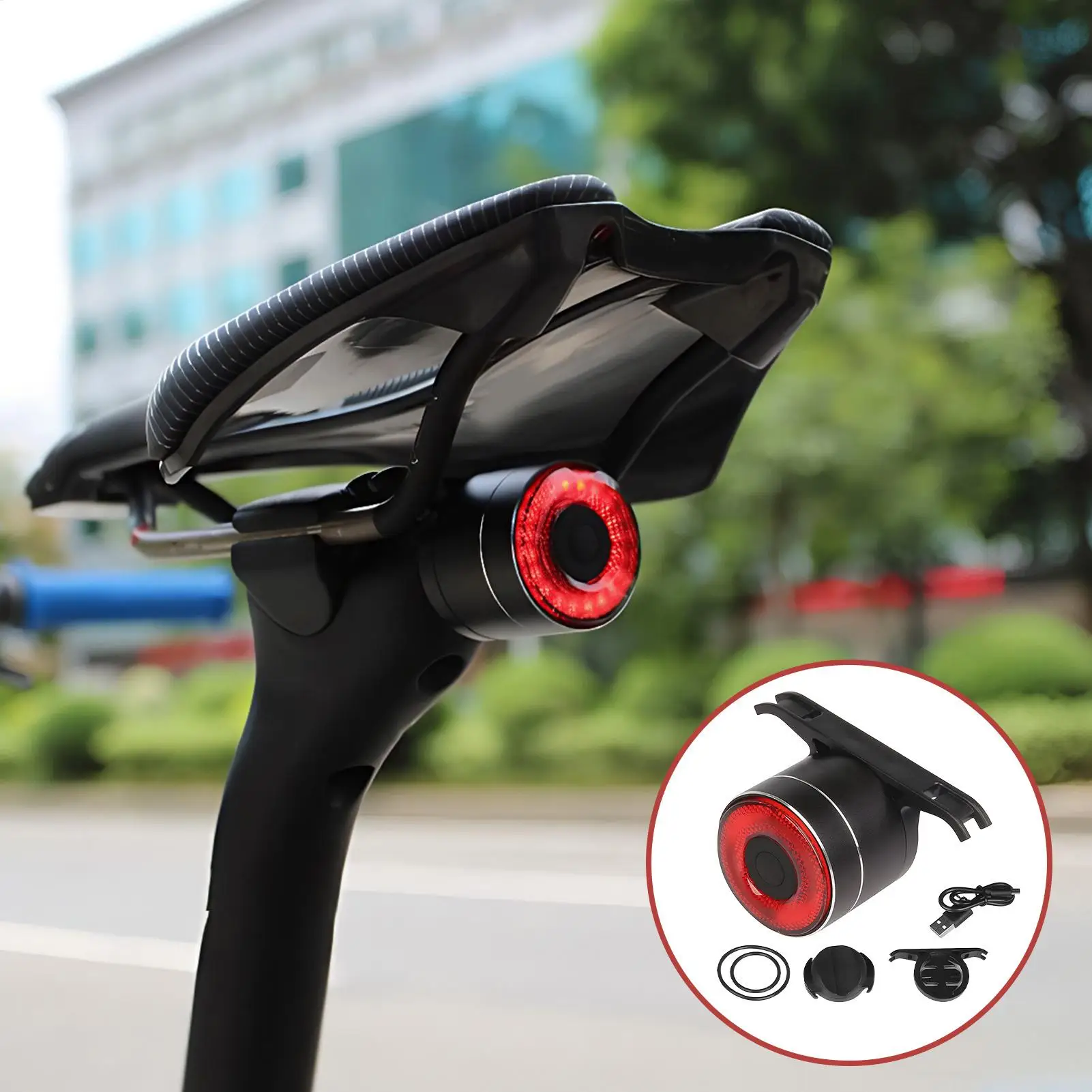 Bicycle Brake Light LED Smart Bikt Rear Sensing Light Waterproof Brake Sensing Lamp For Riding Mountain Road Daily Commuting