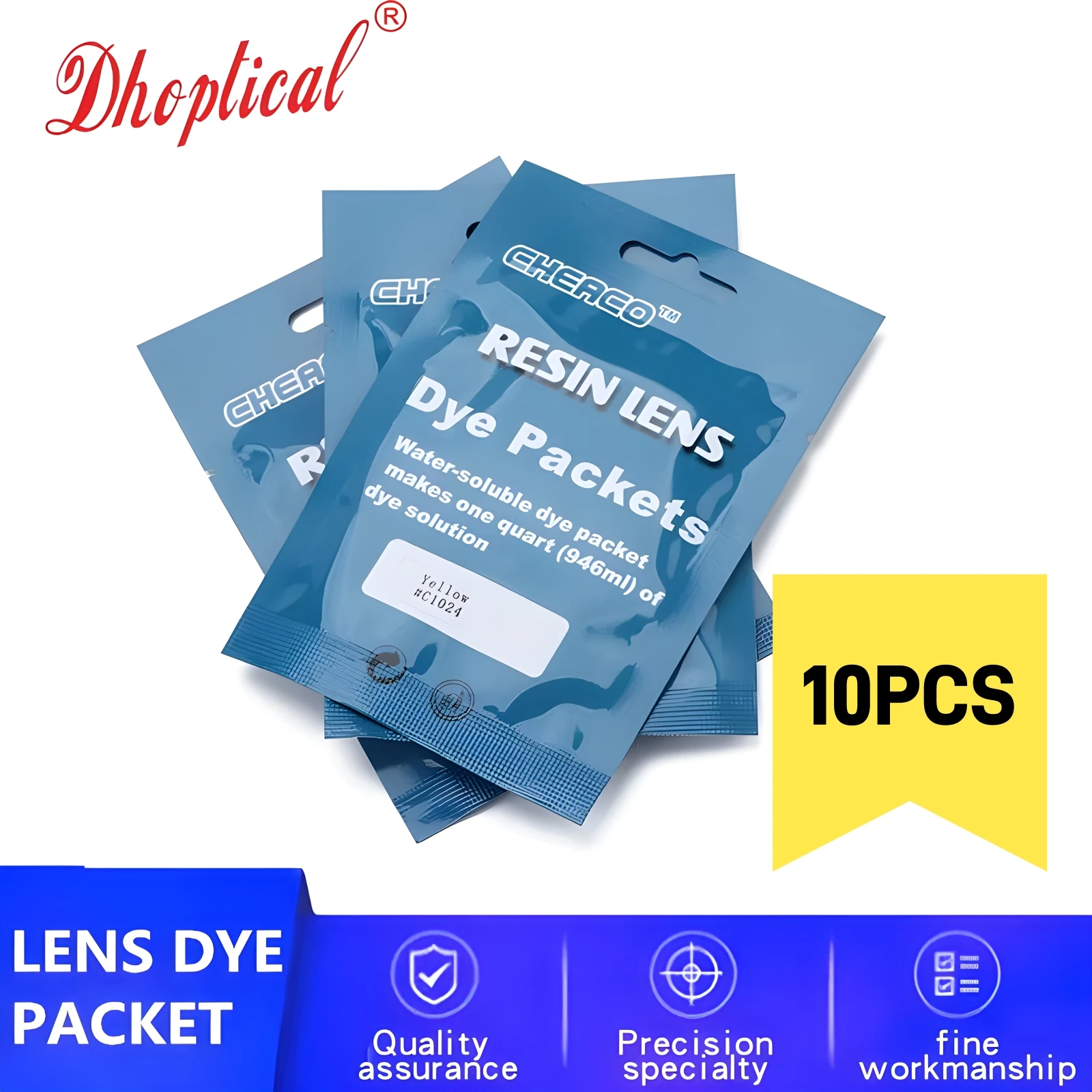 10Pcs Lens tinting solution dye packets dying several colors for Sunglasses Processing