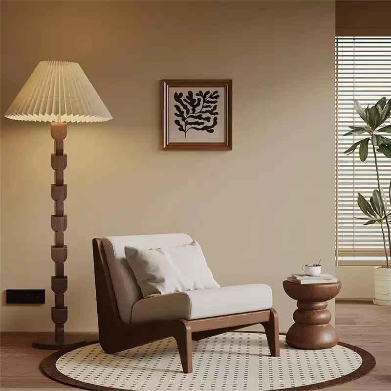 

French medieval solid wood sofa chair household living room backrest single chair B & B balcony designer leisure