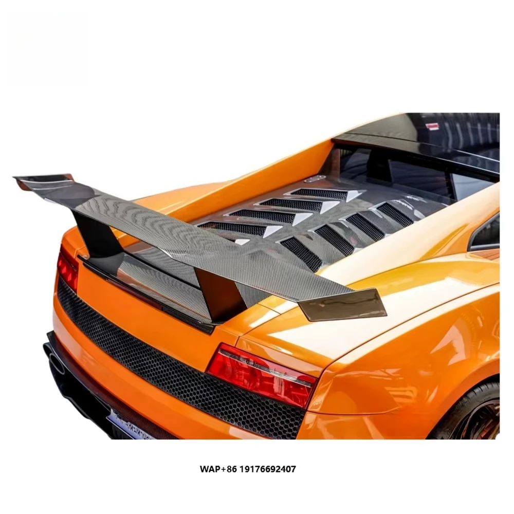 Kit de Carroceria com Capô e Aerofólio Traseiro em Fibra de Carbono Aprimorados para Gallardo LP550 LP560 LP570 (2004-2014)
