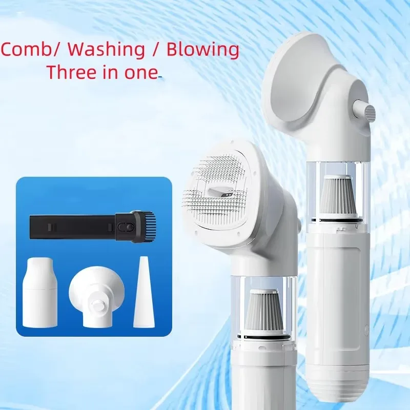 Pet Hair Vacuum Cleaner, Handheld Grooming Tool for Cats Dogs, Automatic Suction for Carpet Bed Furniture Hair Removal
