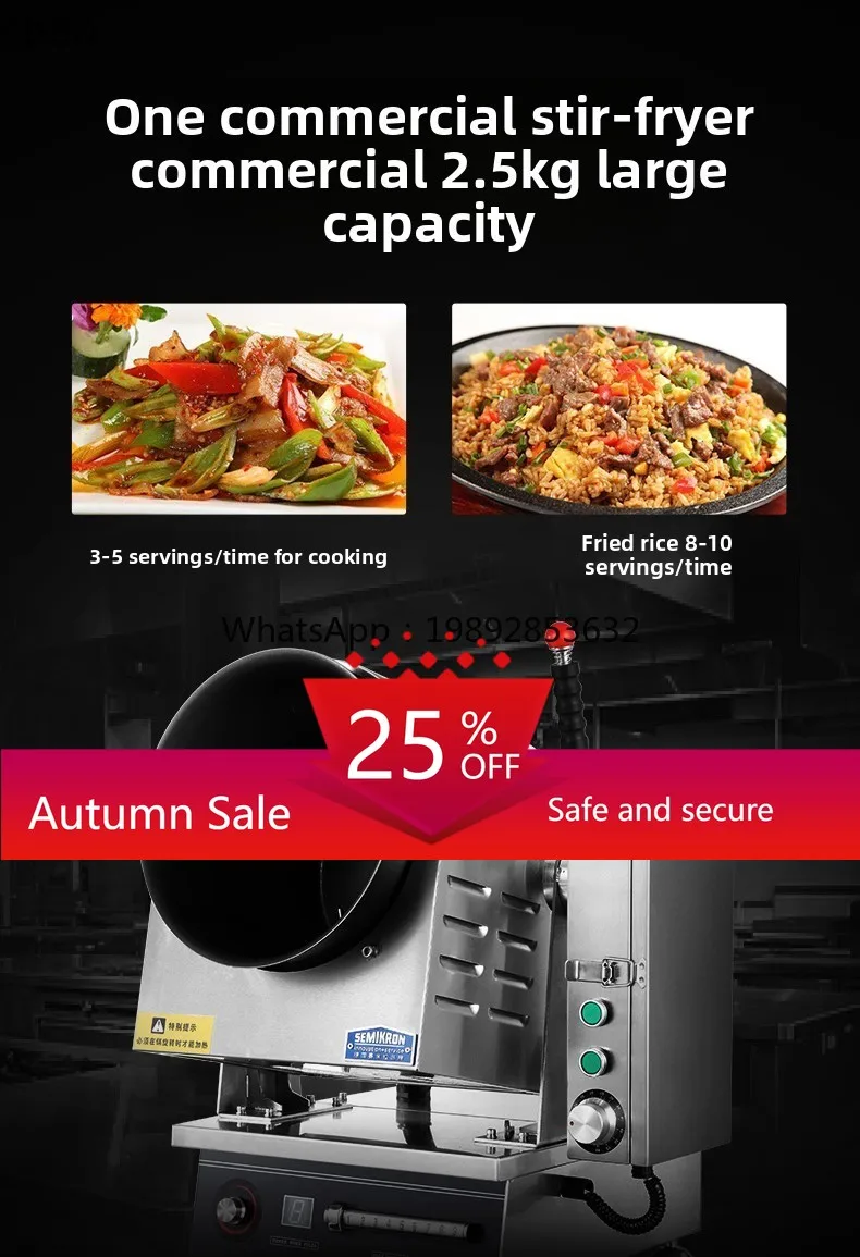 

large fried rice machine roller fried rice machine automatic intelligent fried noodles machine manual translation wok