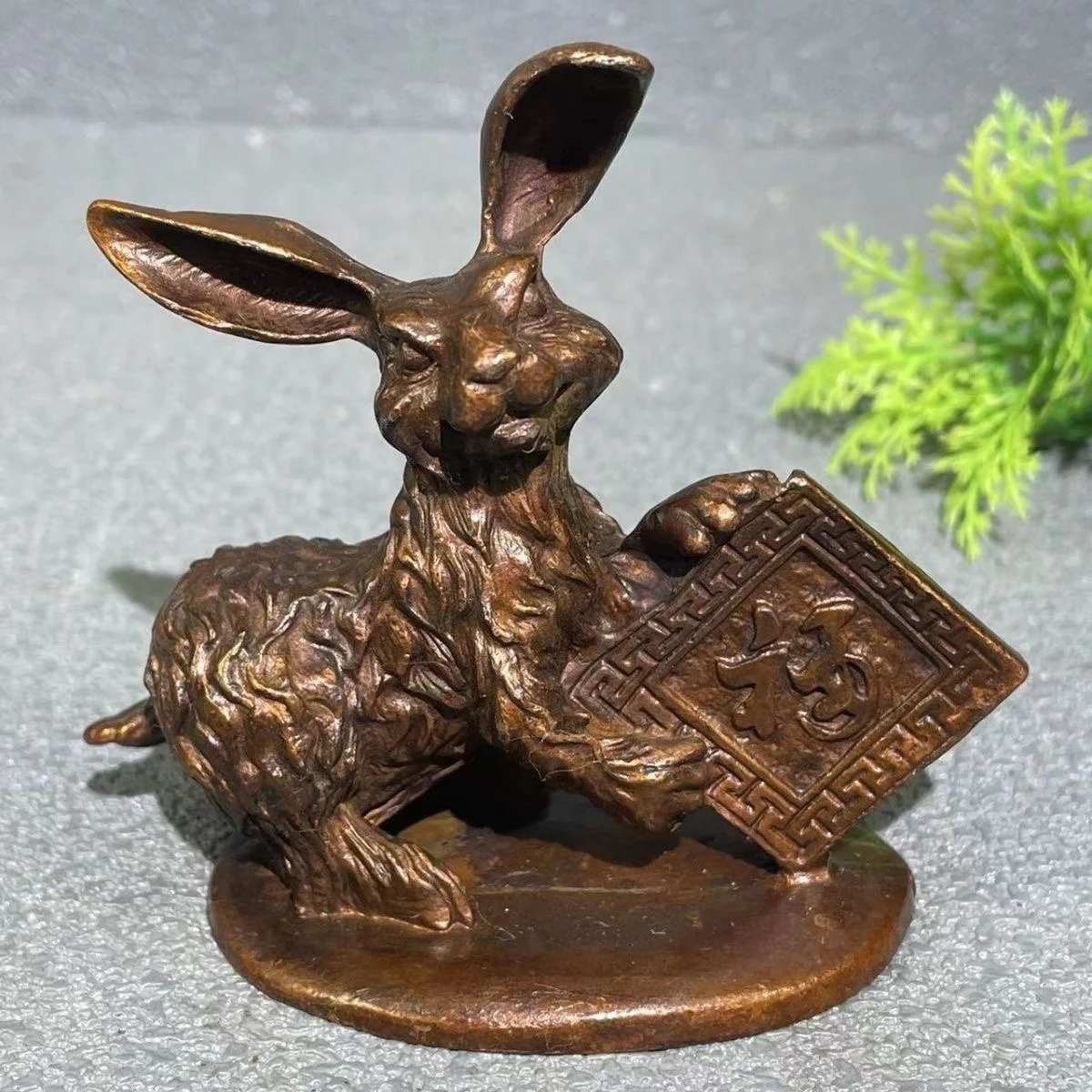 Bronze ware collection rabbit ornaments, twelve zodiac rabbit mascots, study, living room, tea table, entrance decoration