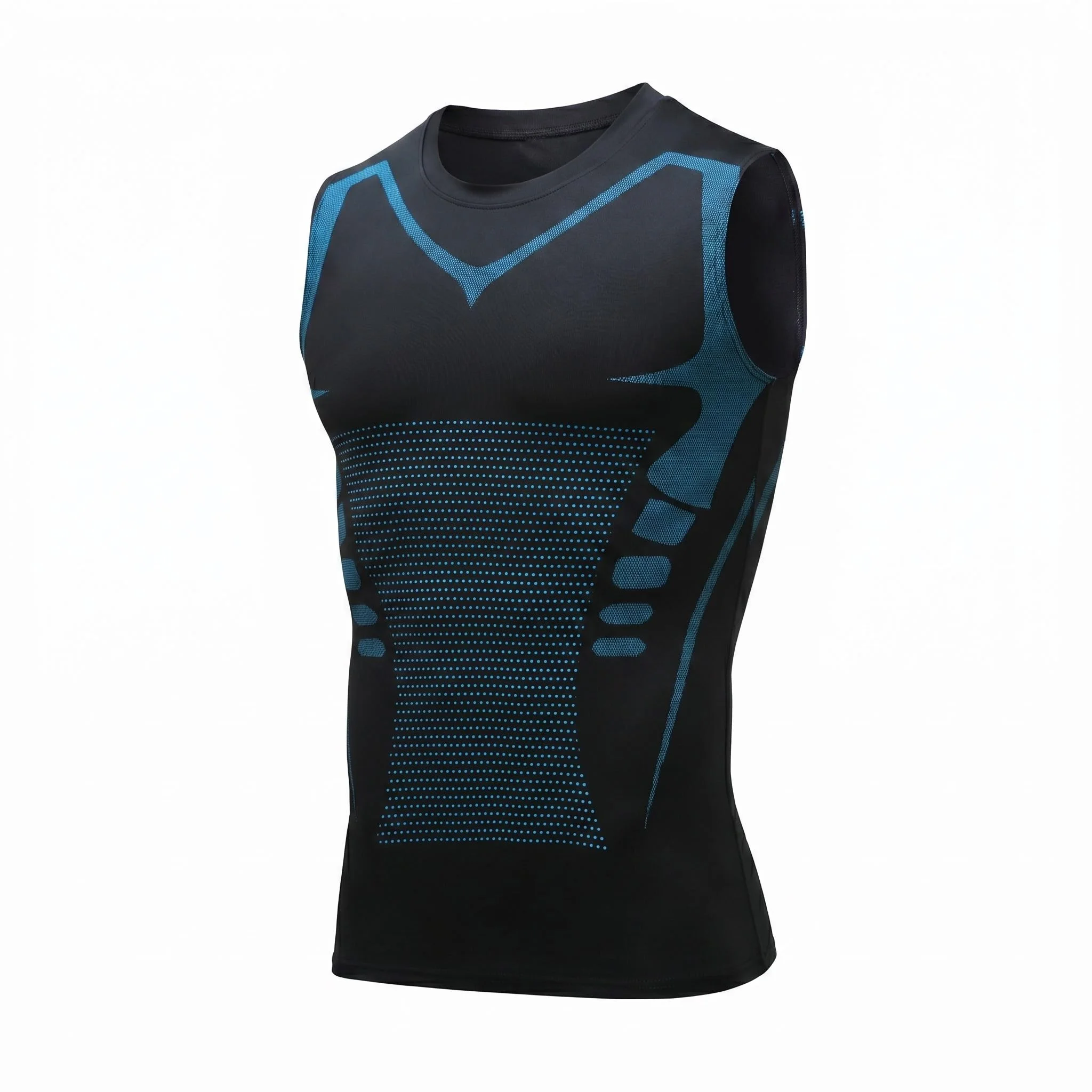 Kompressions-Tanktop für Herren, Ärmelloses Gym-Shirt, Schnelltrocknend, Bedruckt, Sportbekleidung, Fitness-Bodybuilding-Weste, Workout-Muskelshirt – Detail 2