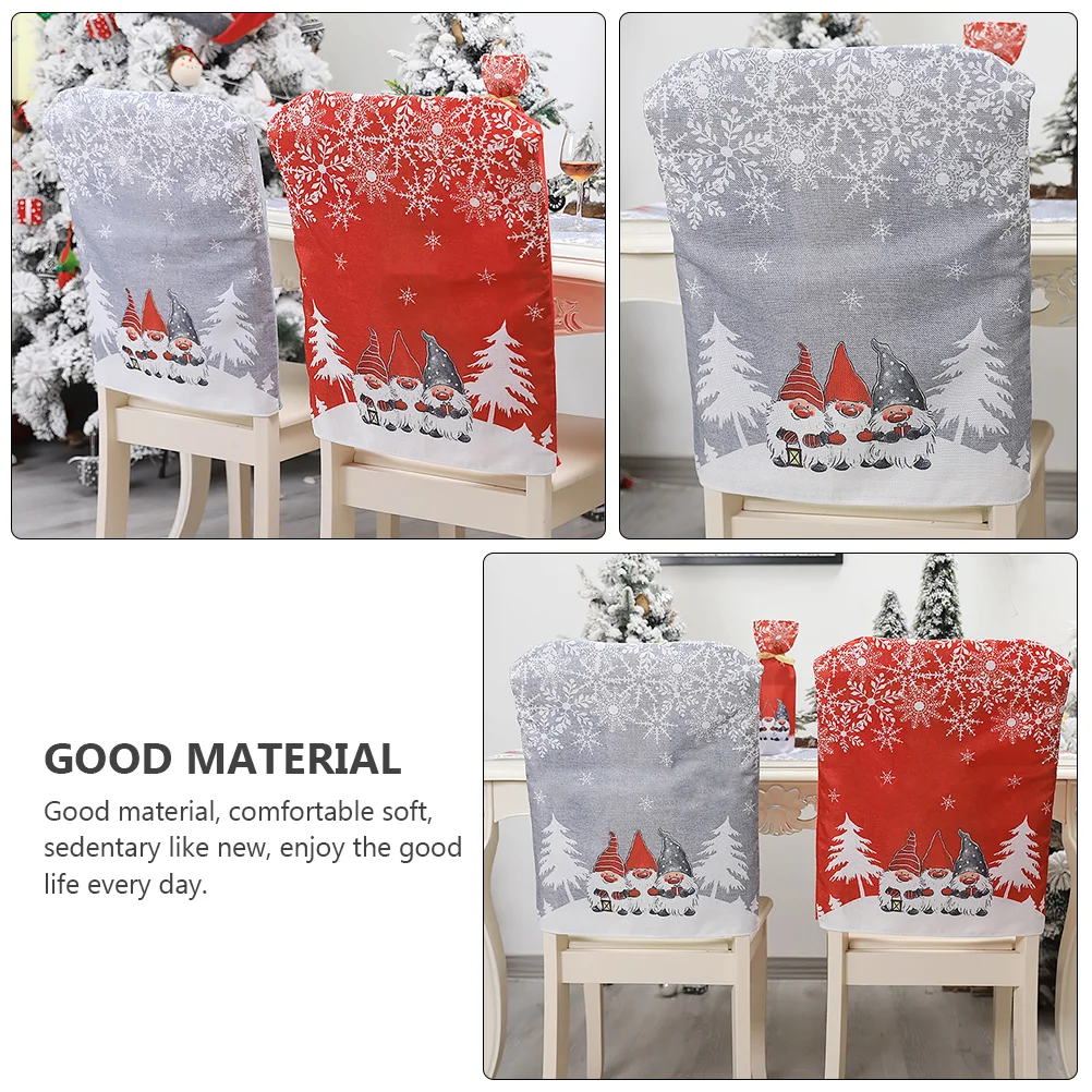 Chair Cover Seat Slipcover Christmas Faceless Old Man Supplies Dining Slipcovers Non-woven Fabric Back Protector for Elder