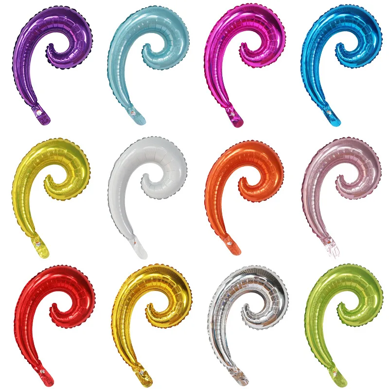 

10 pcs Colorful Spiral Wave Curve Foil Balloons Family Birthday Party Wedding Decoration Wall Stickers Inflatable Toys