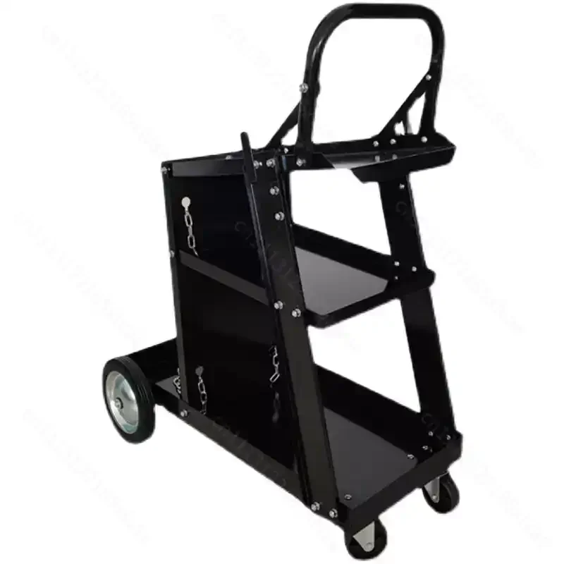 For 3-Tier Welding Cart with Swivel Wheels & Safety Chain, Rolling Tank Storage for Plasma Cutter Workshop