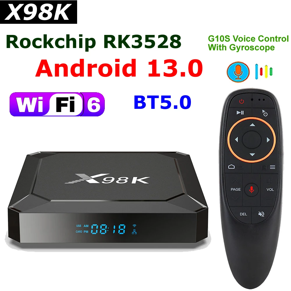 

Android 13 TV Box X98K Rockchip RK3528 4GB 32GB WIFI6 BT 5.0 8K Video Decode Media Player 4K HDR 2GB 16GB TV Set Top Box