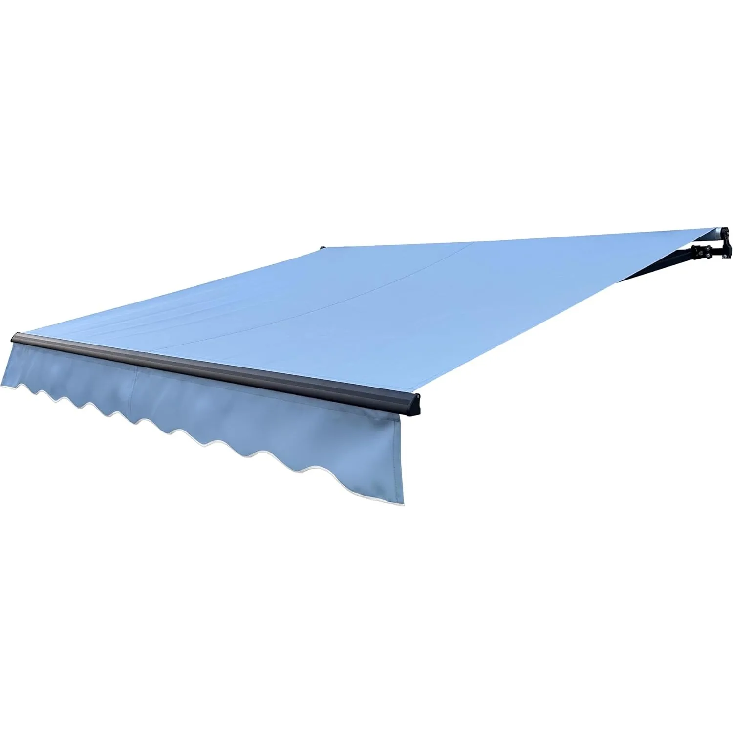 Motorized Patio Awning | Remote Controlled Automatic, Retractable Crank Deck Canopy Upgraded 2024 | 13x10 | Sky Blue