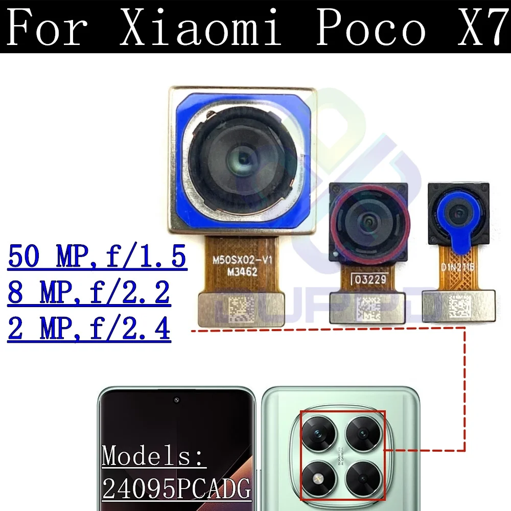 Front Rear Backside Cameras For Xiaomi PocoX7 Poco X7 Frontal Selfie Wide Back Facing Main Camera Module Spare Parts
