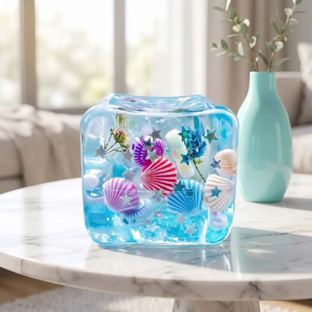 Slow Rising Blue Ocean Ice Cube Stress Balls Slow Rebound Soft Squishy Ocean Squishy Balls Ocean Theme Shell Filled