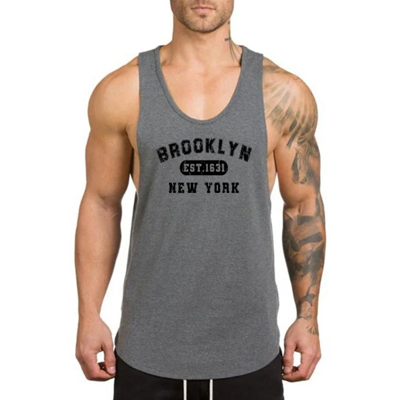 Summer Cotton Breathable Workout Tank Tops Mens Bodybuilding Muscle Sleeveless Shirt Casual Fashion Clothing Gym Fitness Vests