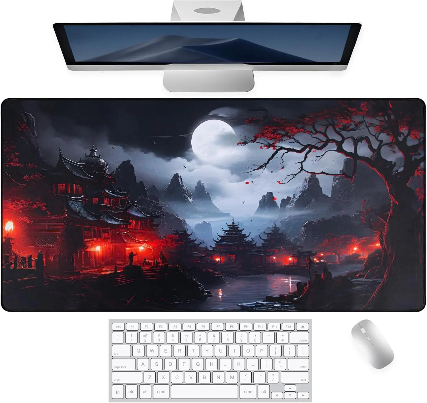 

Full Moon attic night view game mousepad desktop keyboard anti-slip rubber washable XXL laptop carpet high-definition printing