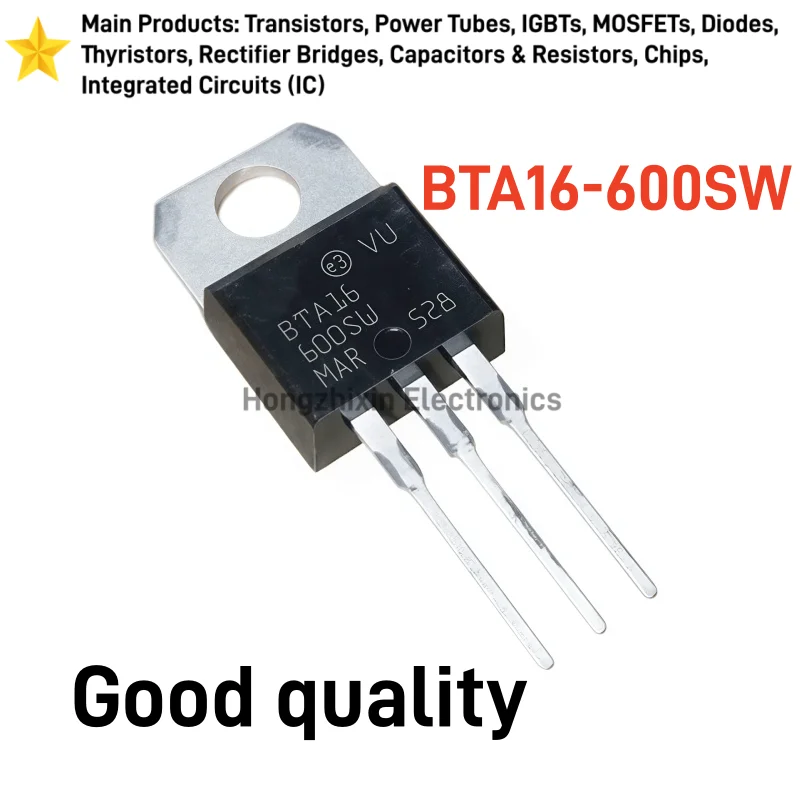 10PCS BTA16-600SW TO-220 TRIAC Bidirectional Thyristor 16A 600V New Electronic Components