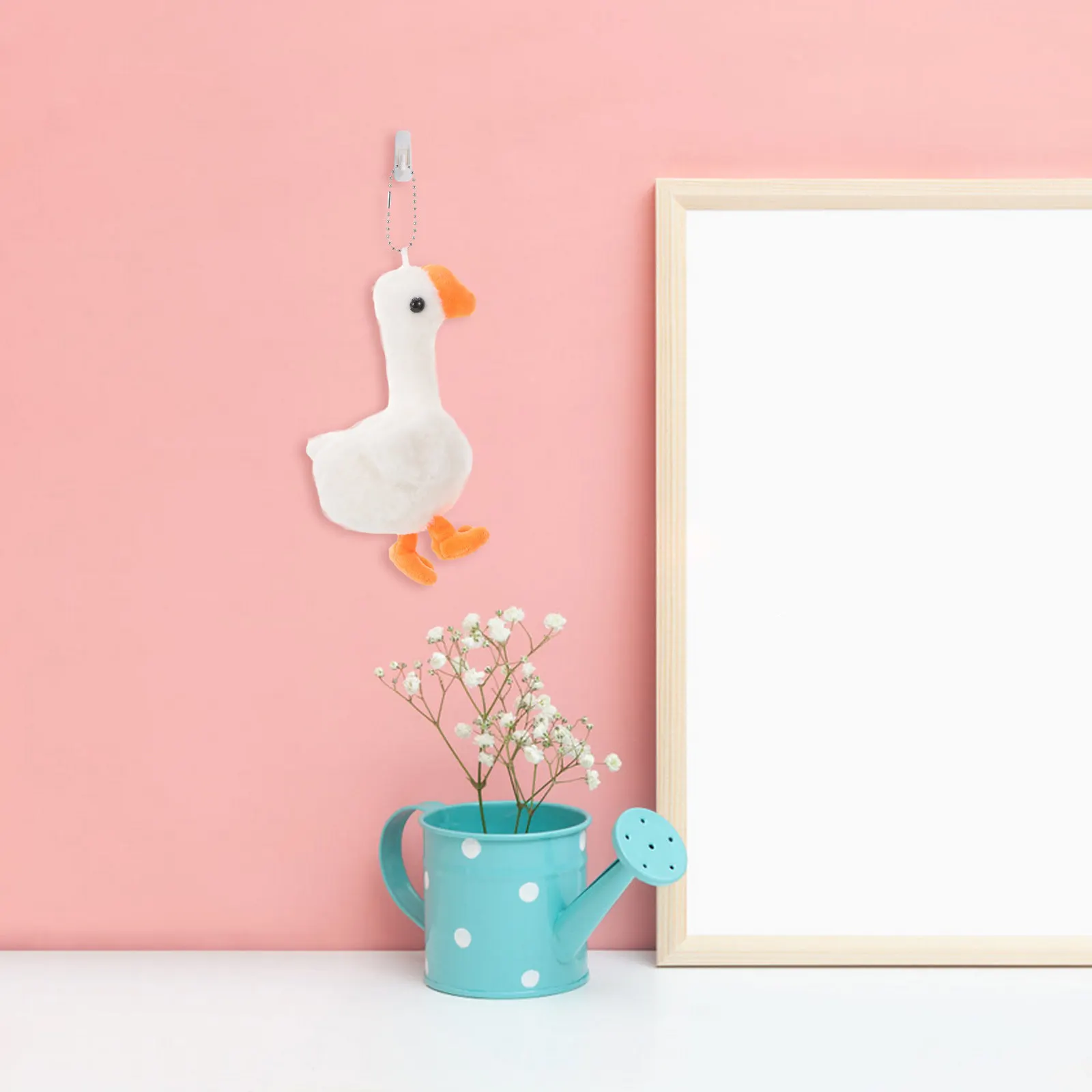 

2Pcs Soft Goose Stuffed Animal Keyring Kawaii Bag Charm for Children Cell Phone Pendant Car Keychain Classroom Prize Party