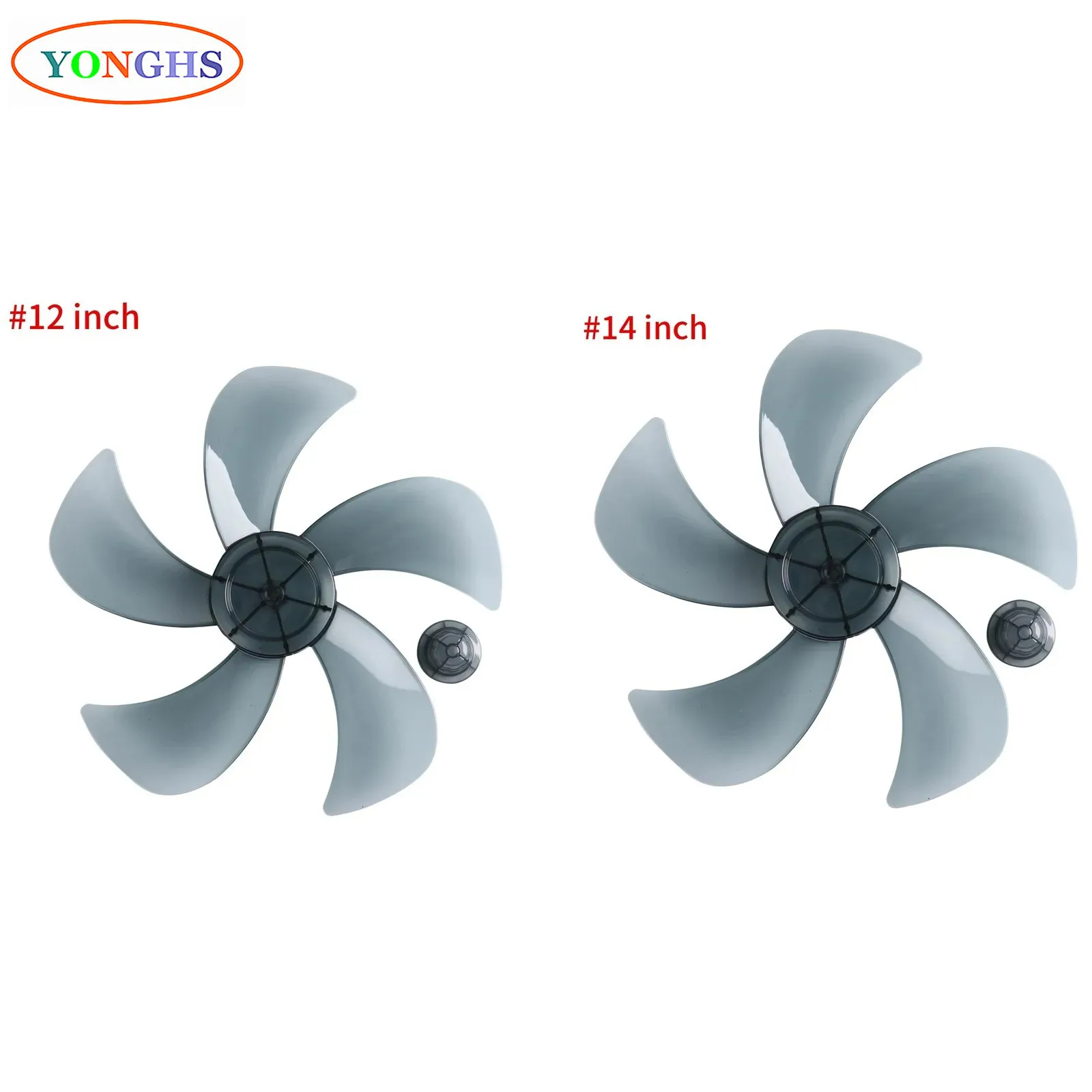 12/14 Inch Household Fan Blade Electric Table Fanner 5 Leaves Plastic Blade+Nut Cover Silence Blades for General Fan Accessories