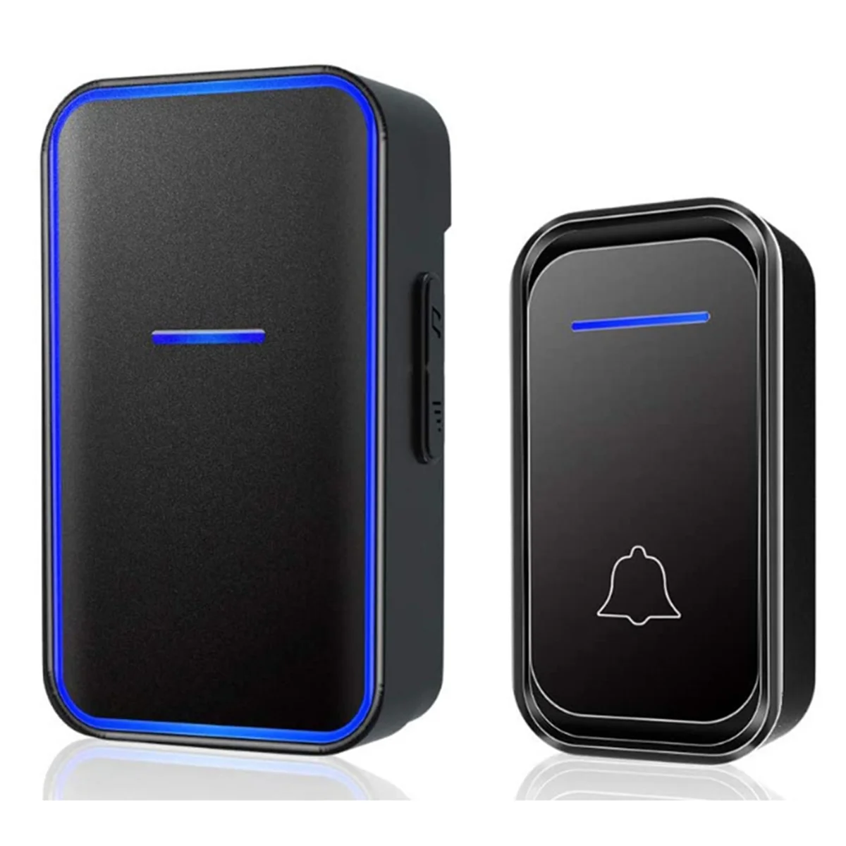 New Waterproof Wireless Doorbell Button Receiver Remote Intelligent LED Light Home Door Bell Wireless Chime US Plug