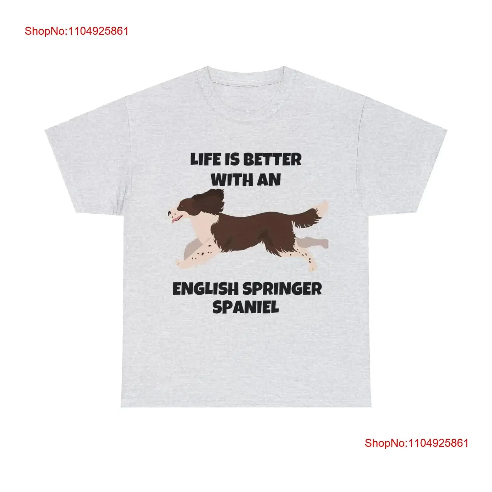 English Springer Spaniel Dog Life أفضل مع تي شيرت قطني ثقيل مغسول عتيق للجنسين كاجوال أنيق وجيد التهوية