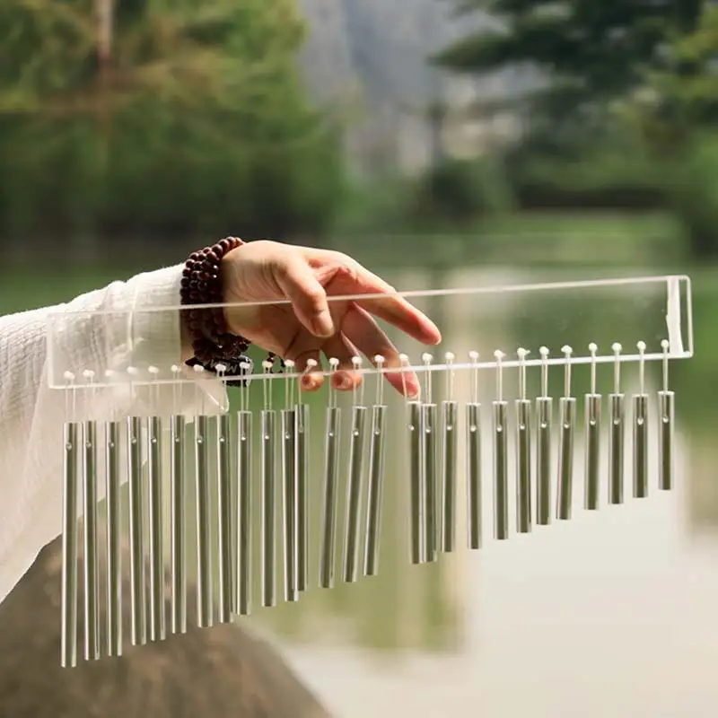 

1Pc 27 Tone Crystal Wind Chimes Beam Yoga Meditation Sounds Healing Accompanying Musical Instrument